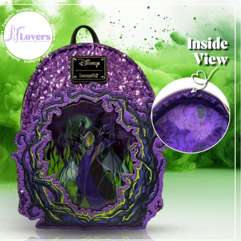 Loungefly Disney Sleeping Beauty Maleficent Lenticular Mini Backpack UK Exc